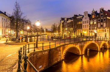 Fototapete Rund Amsterdam Canals Netherlands © vichie81