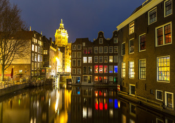 Naklejka premium Amsterdam at night