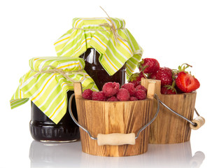 Strawberry and raspberry jam