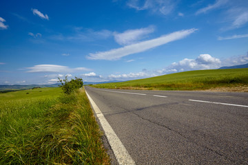 asphalt road in Tuscany Italy