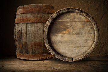 wooden barrel