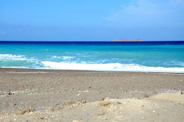 Fototapeta premium Beach surrounding Rhodes city