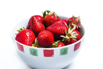 Fresh strawberries in the bowl
