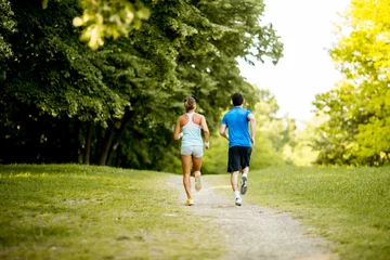 Peel and stick wall murals Jogging Young couple running
