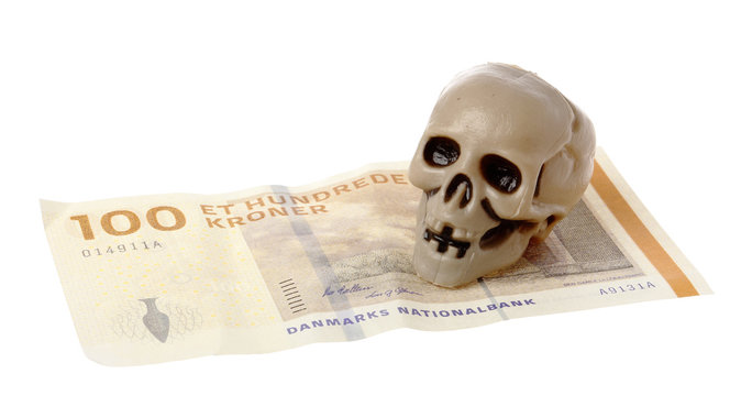 Skull on Danish money