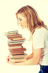 Student woman with books