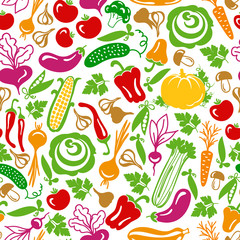 seamless pattern vector vegetables - 83827991