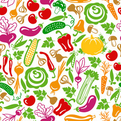 seamless pattern vector vegetables