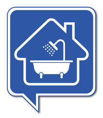 Logo maison et consommation eau.