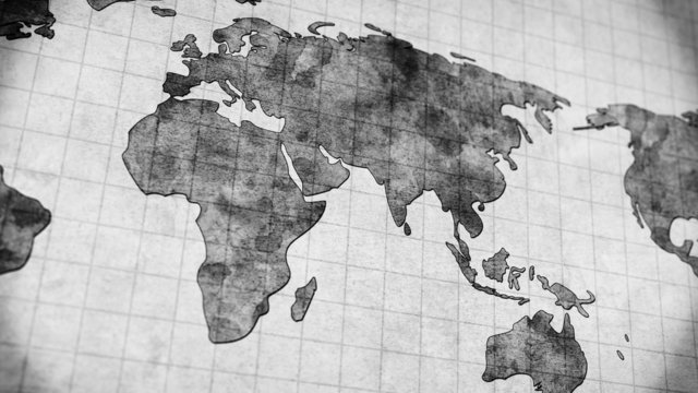 vintage world map loopable panning animation 4k (4096x2304)