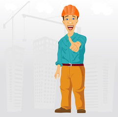  construction project engineer giving thumbs up
