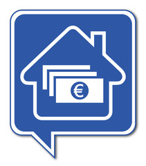 Logo maison et billets.