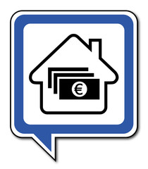 Logo maison et billets.