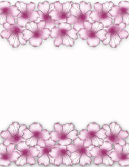 Fototapeta na wymiar Flower frame. Floral border. Bouquet of pink azalea background.