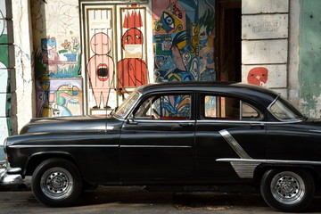 Old american car in the street of Havana, Cuba