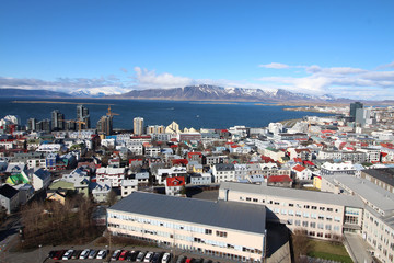 Panorama Bucht Reykjavik, Island