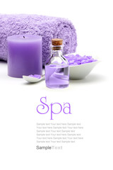 Purple spa concept isolated on white
