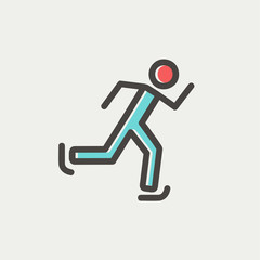 Running man thin line icon