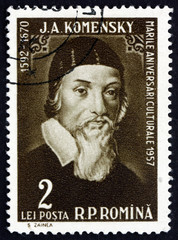 Postage stamp Romania 1958 Jan Amos Komensky, Czech Philosopher