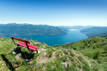 Blick auf den Lago Maggiore, Tessin, Schweiz