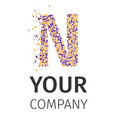 Alphabet particles logotype, Letter-N