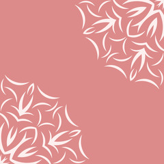 Pink background with white flower pattern
