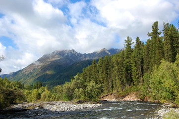 Headwaters of the mountain river and the extinct volcano.