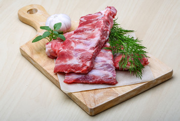 Raw pork ribs
