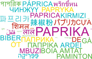 Paprika multilanguage wordcloud background concept