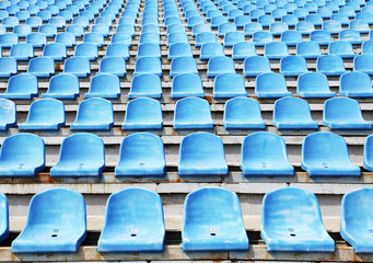 Empty blue seats in stadium