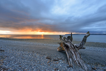 Fototapeta premium Birch Bay State Park Stormy Sunset