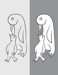 Penguin cartoon, art vector design