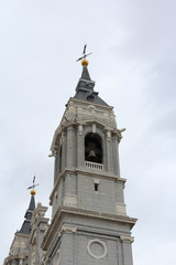 Fototapeta na wymiar Tower Bells Almudena Church, Cathedral of Madrid, Spain 