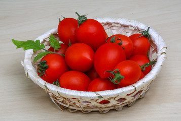 Cherry tomatoes in the basket