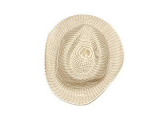 straw woven hat Isolated On White Background