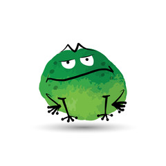 Funny frog. Watercolor sketch for your design