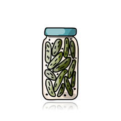 Bank of pickled cucumber, sketch for your design