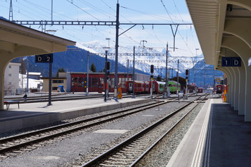 Train station at Davos , Switzerland