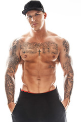 Tattooed muscular guy