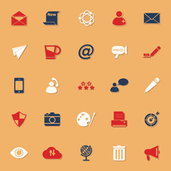 Message and email classic color icons with shadow