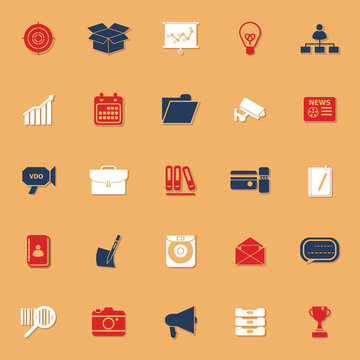 Data and information classic color icons with shadow