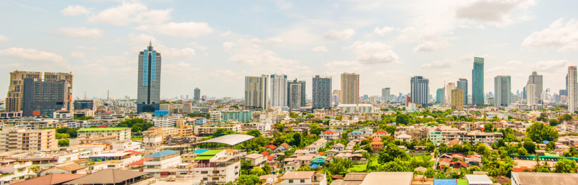 Panorama landscape of Bangkok city day