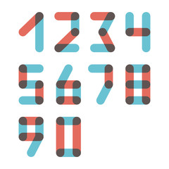 Numbers set modern style. Icons. Vector illustration.