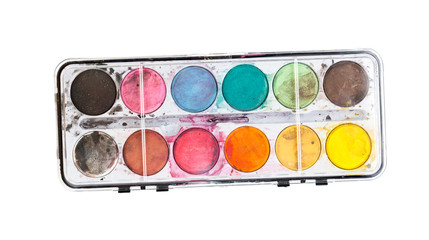 Watercolors isolated on white.