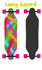 Longboard isolated white background
