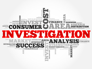 Investigation word cloud, business concept
