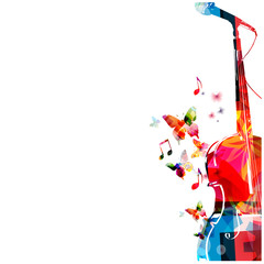 Colorful cello with microphone design © abstract