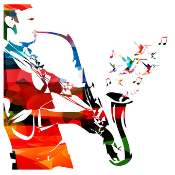 Man with saxophone