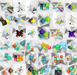Mega collection of geometric paper style banners