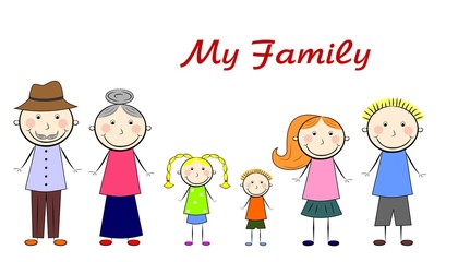 the vector illustration dedicated to the friendly family.